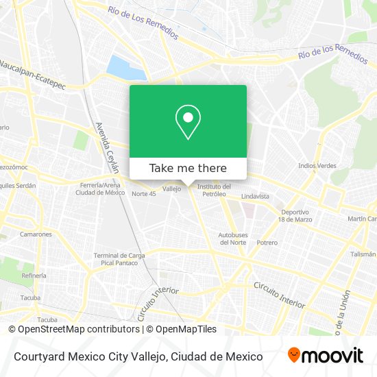 Courtyard Mexico City Vallejo map