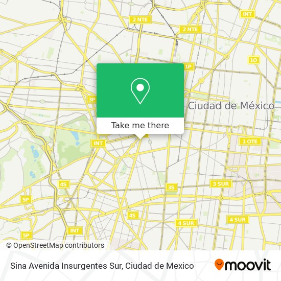 Mapa de Sina Avenida Insurgentes Sur