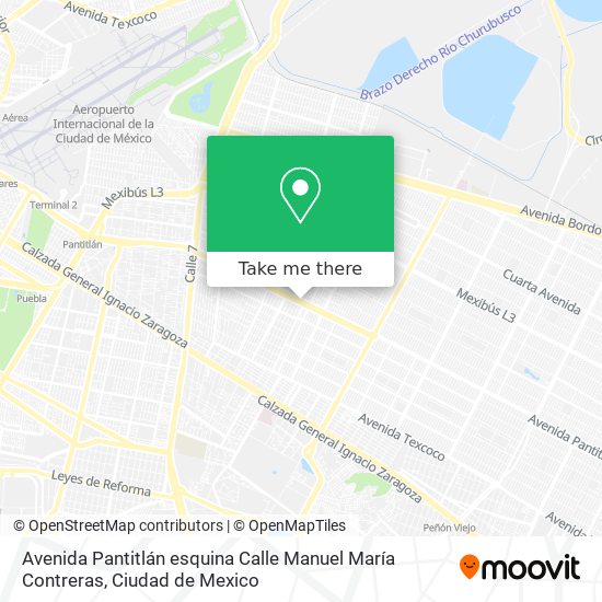 Avenida Pantitlán esquina Calle Manuel María Contreras map