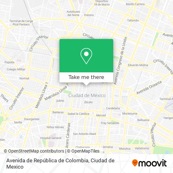 Mapa de Avenida de República de Colombia