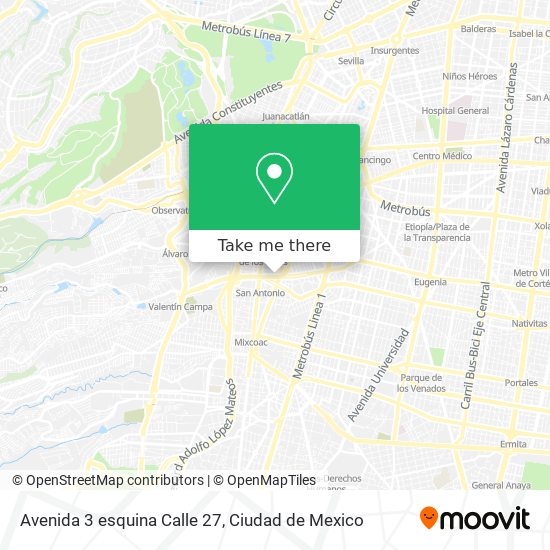 Mapa de Avenida 3 esquina Calle 27