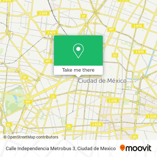 Calle Independencia Metrobus 3 map