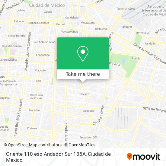 Mapa de Oriente 110 esq Andador Sur 105A