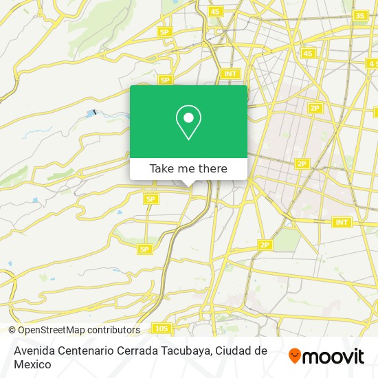 Mapa de Avenida Centenario Cerrada Tacubaya