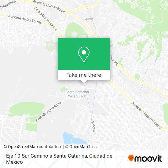 Eje 10 Sur Camino a Santa Catarina map