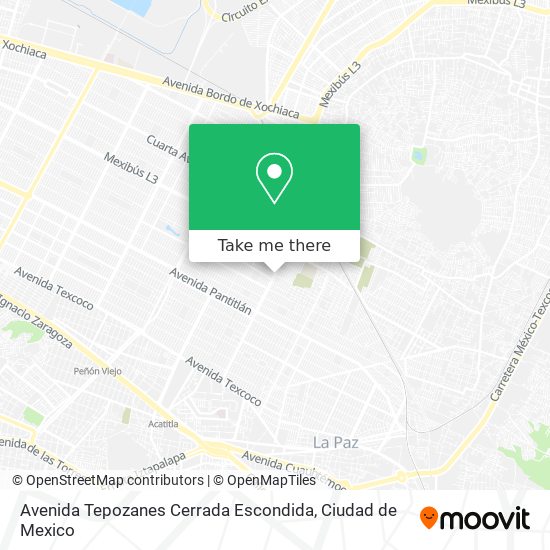 Avenida Tepozanes Cerrada Escondida map