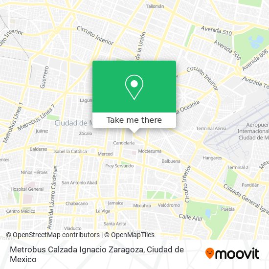 Metrobus Calzada Ignacio Zaragoza map