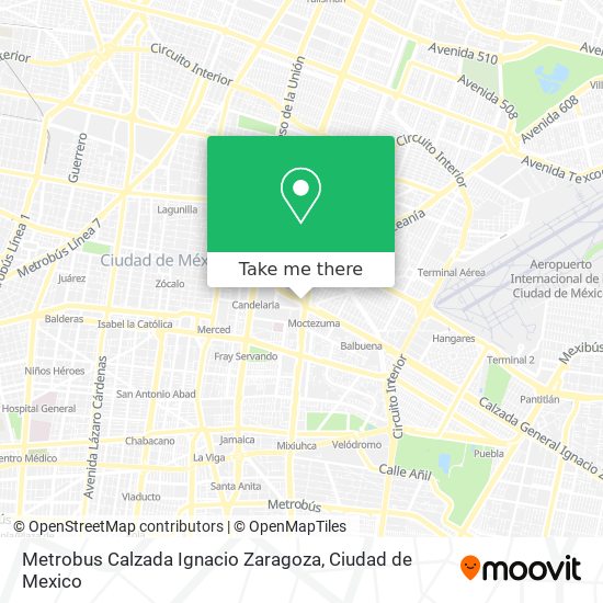 Metrobus Calzada Ignacio Zaragoza map