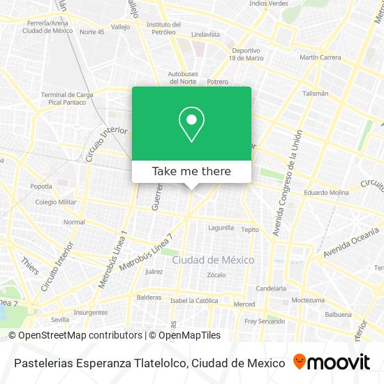 Pastelerias Esperanza Tlatelolco map