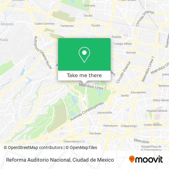 Reforma Auditorio Nacional map