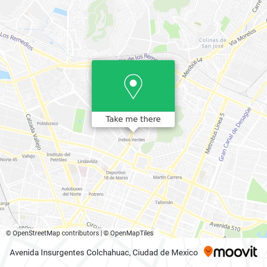 Avenida Insurgentes Colchahuac map