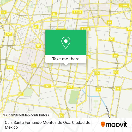 Calz Santa Fernando Montes de Oca map