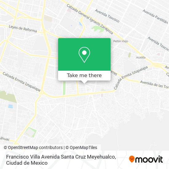 Francisco Villa Avenida Santa Cruz Meyehualco map