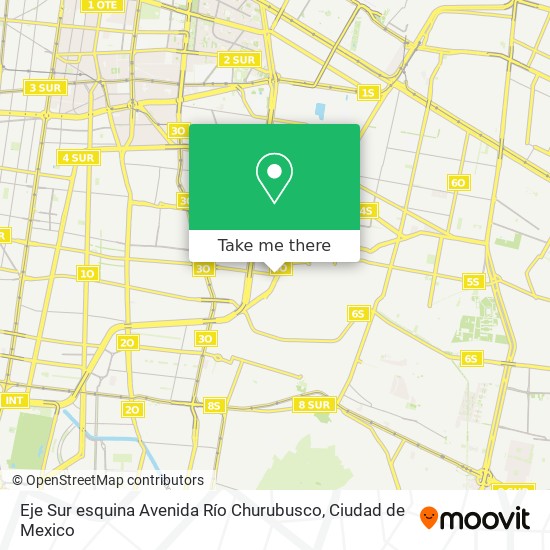 Eje Sur esquina Avenida Río Churubusco map