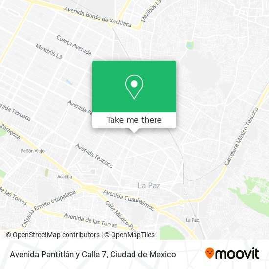 Mapa de Avenida Pantitlán y Calle 7