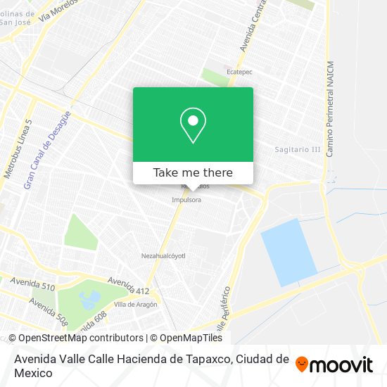 Mapa de Avenida Valle Calle Hacienda de Tapaxco