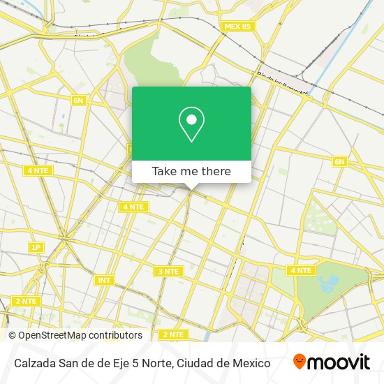 Calzada San de de Eje 5 Norte map