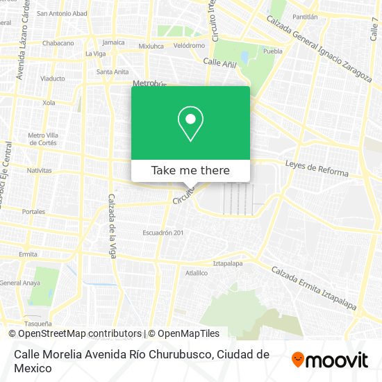 Calle Morelia Avenida Río Churubusco map