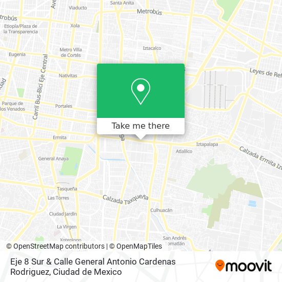 Eje 8 Sur & Calle General Antonio Cardenas Rodriguez map