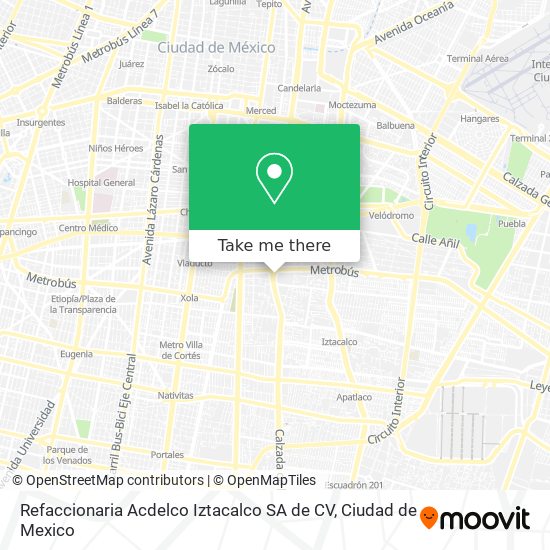 Refaccionaria Acdelco Iztacalco SA de CV map