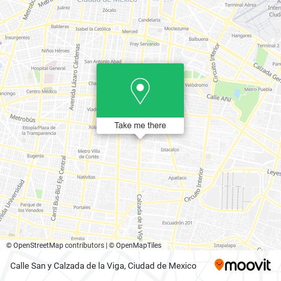 Mapa de Calle San y Calzada de la Viga