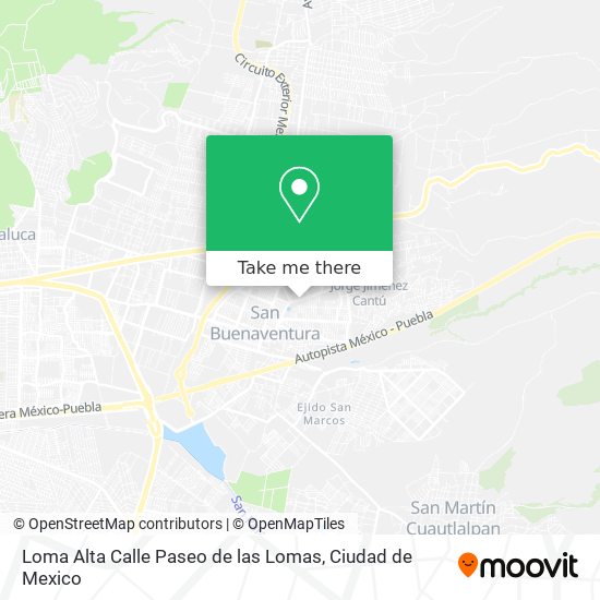 Loma Alta Calle Paseo de las Lomas map