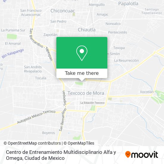 Mapa de Centro de Entrenamiento Multidisciplinario Alfa y Omega