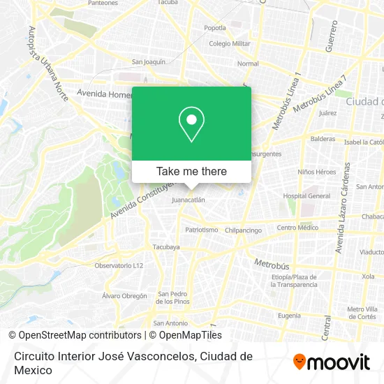 Mapa de Circuito Interior José Vasconcelos