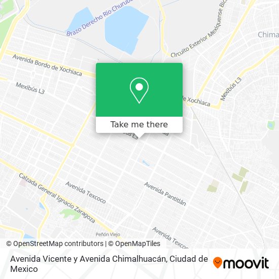 Avenida Vicente y Avenida Chimalhuacán map