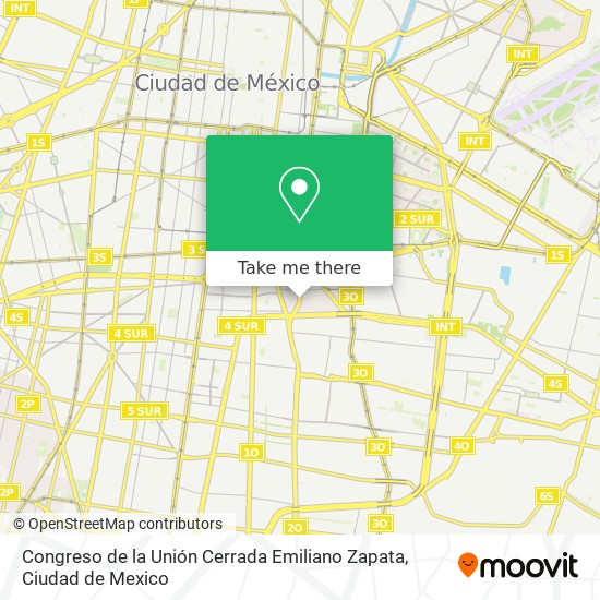 Mapa de Congreso de la Unión Cerrada Emiliano Zapata