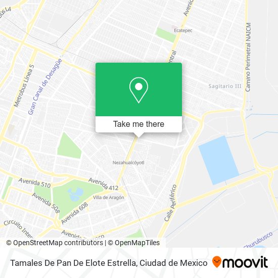 Mapa de Tamales De Pan De Elote Estrella