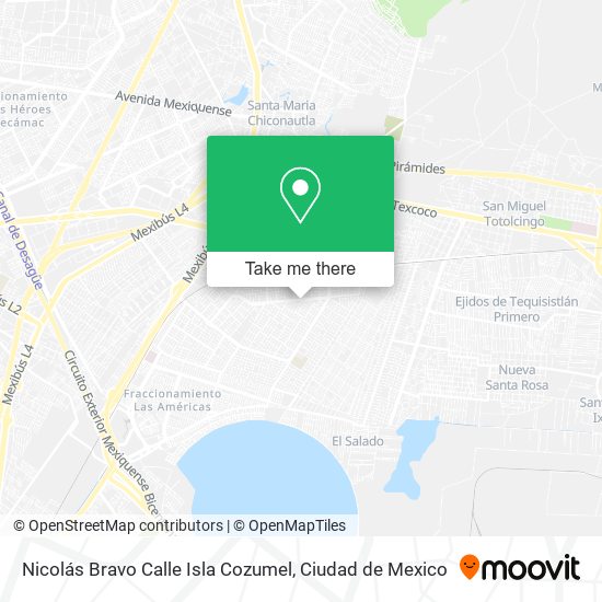 Mapa de Nicolás Bravo Calle Isla Cozumel