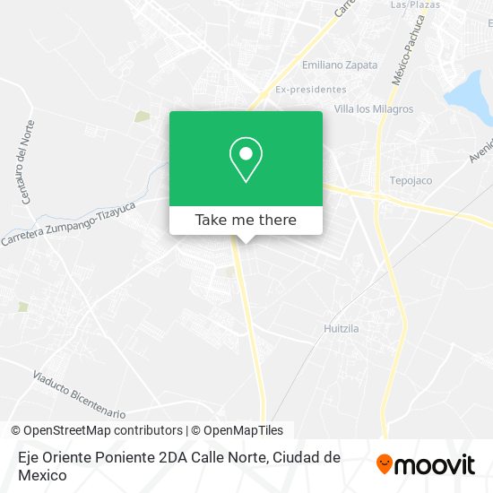 Eje Oriente Poniente 2DA Calle Norte map