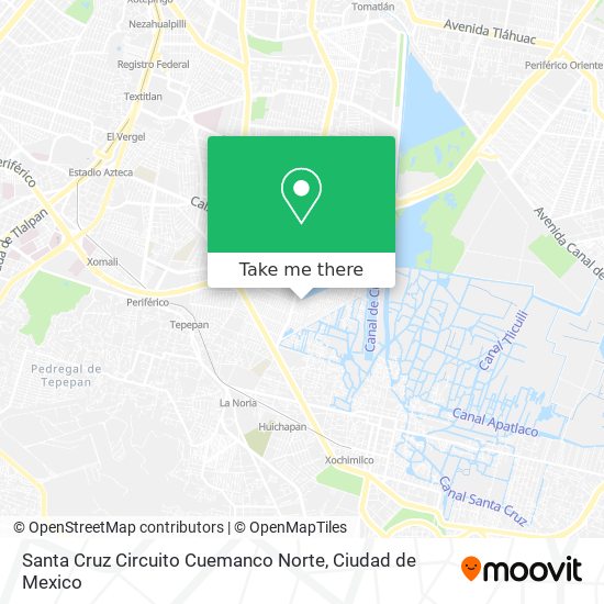 Santa Cruz Circuito Cuemanco Norte map