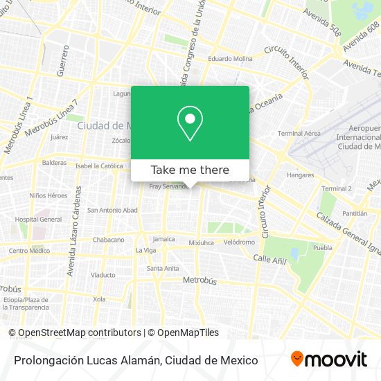 Mapa de Prolongación Lucas Alamán