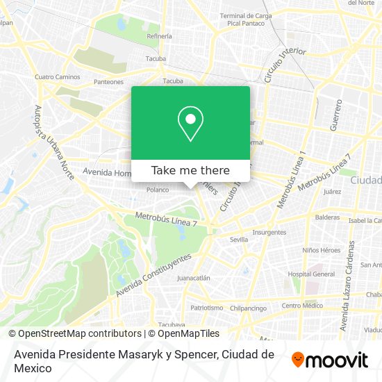 Mapa de Avenida Presidente Masaryk y Spencer