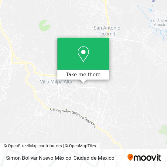 Simon Bolivar Nuevo México map