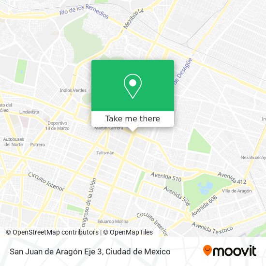 Mapa de San Juan de Aragón Eje 3