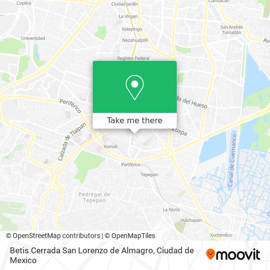 Betis Cerrada San Lorenzo de Almagro map