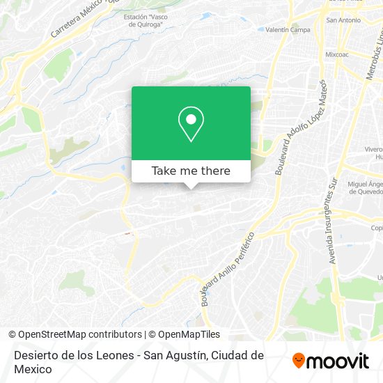 Desierto de los Leones - San Agustín map