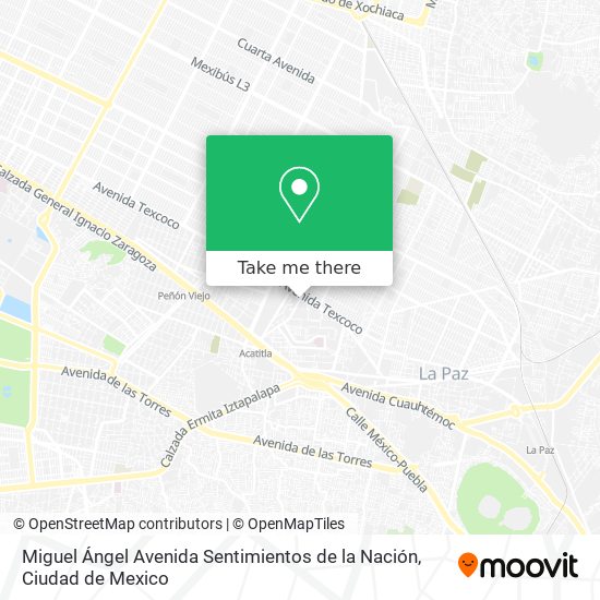 Mapa de Miguel Ángel Avenida Sentimientos de la Nación