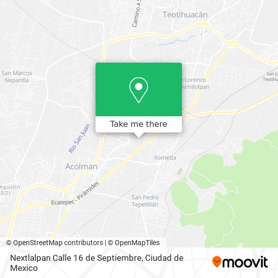 Mapa de Nextlalpan Calle 16 de Septiembre