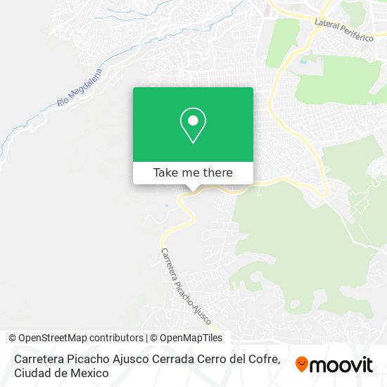 Mapa de Carretera Picacho Ajusco Cerrada Cerro del Cofre