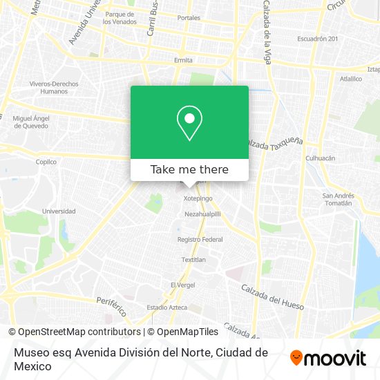 Museo esq Avenida División del Norte map
