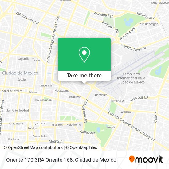 Oriente 170 3RA Oriente 168 map