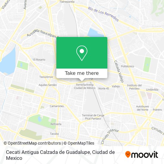 Cecati Antigua Calzada de Guadalupe map