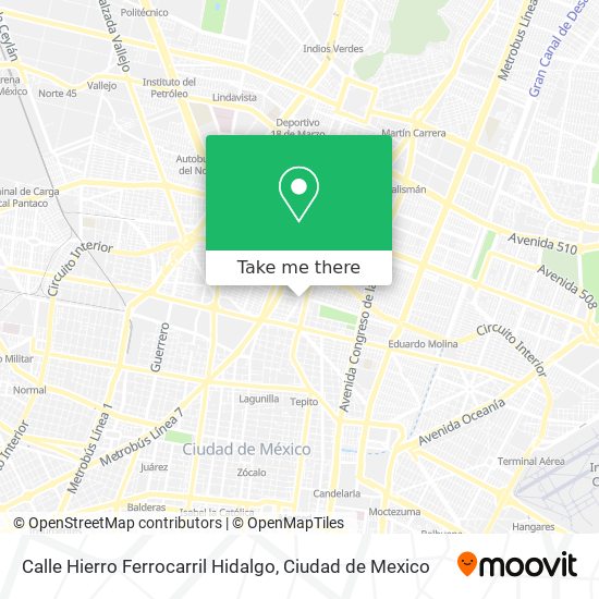 Mapa de Calle Hierro Ferrocarril Hidalgo