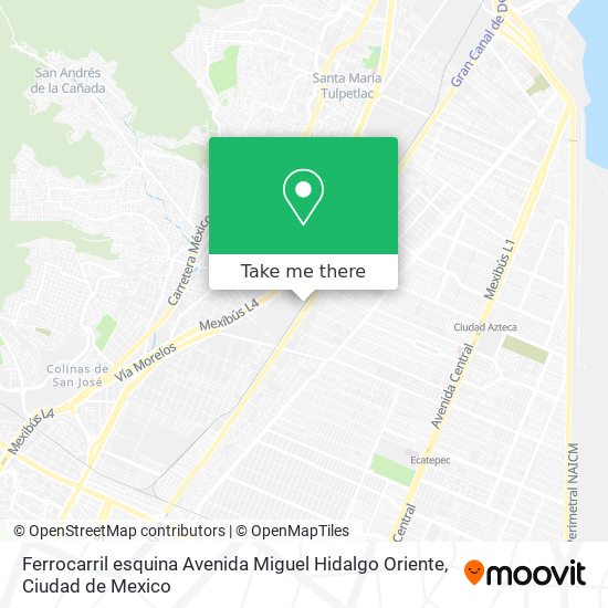 Mapa de Ferrocarril esquina Avenida Miguel Hidalgo Oriente