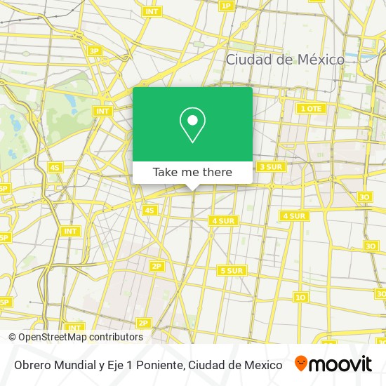 Obrero Mundial y Eje 1 Poniente map