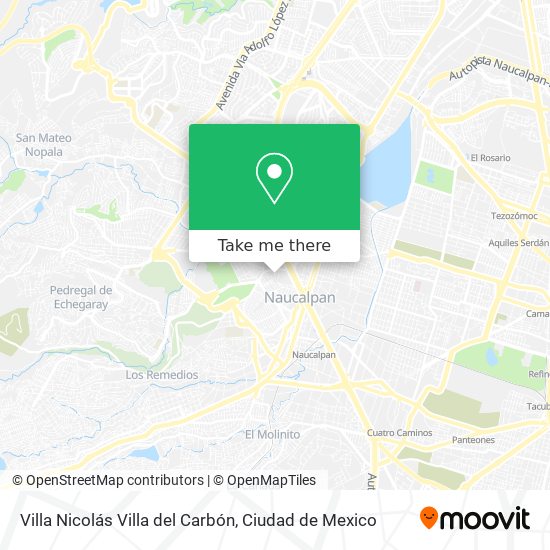 Villa Nicolás Villa del Carbón map